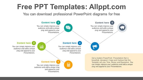 Bent line flow PowerPoint Diagram Template-list image