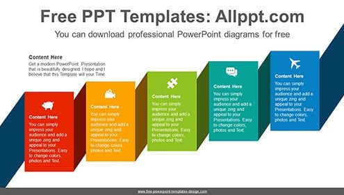 Cascading banner PowerPoint Diagram Template-list image