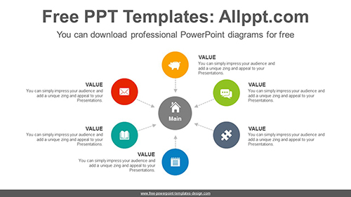 Center pointing arrow PowerPoint Diagram Template-list image
