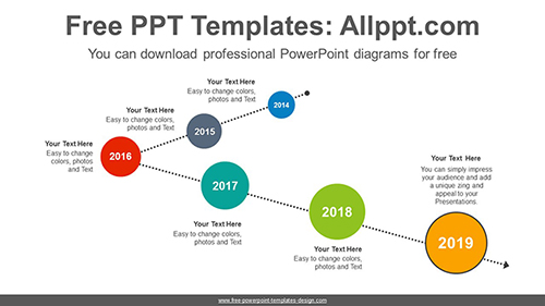 Circle above dotted line PowerPoint Diagram Template-list image