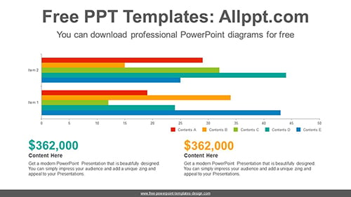 Clustered bar chart PowerPoint Diagram Template-list image