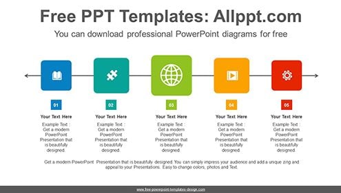 Colorful square flow PowerPoint Diagram Template-list image