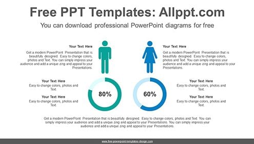 Comparative donut chart PowerPoint Diagram Template-list image