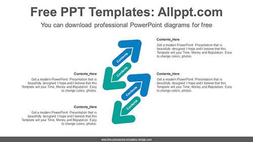 Diagonally pointing arrow PowerPoint Diagram Template-list image