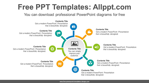 Divergent circles PowerPoint Diagram Template-list image