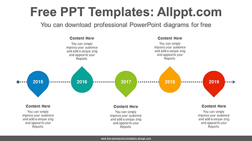 Five placemark icon PowerPoint Diagram Template-list image