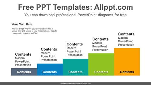 Five terraced podium PowerPoint Diagram Template-list image
