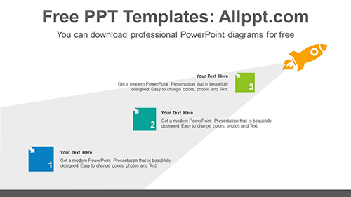 Flying rocket trail PowerPoint Diagram Template-list image