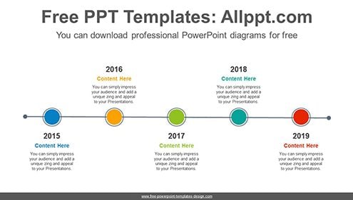 Line across circles PowerPoint Diagram Template-list image