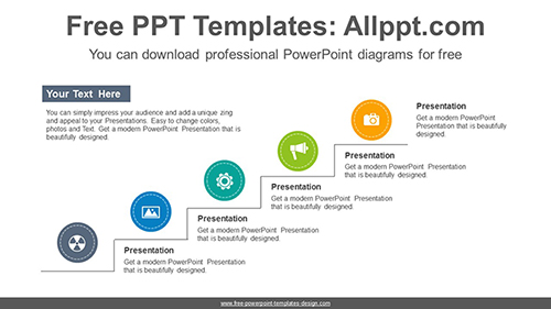 Line type stairway PowerPoint Diagram Template-list image