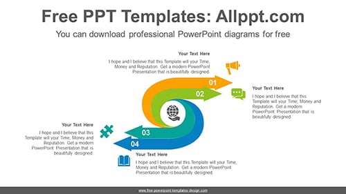 Opposite curve arrow PowerPoint Diagram Template-list image