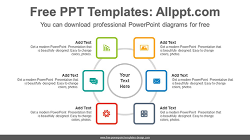 Radial square PowerPoint Diagram Template-list image