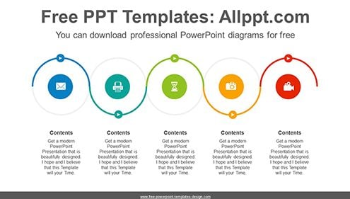 Serpentine flow course PowerPoint Diagram Template-list image