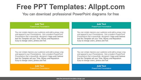 Simple color text-boxes PowerPoint Diagram Template-list image
