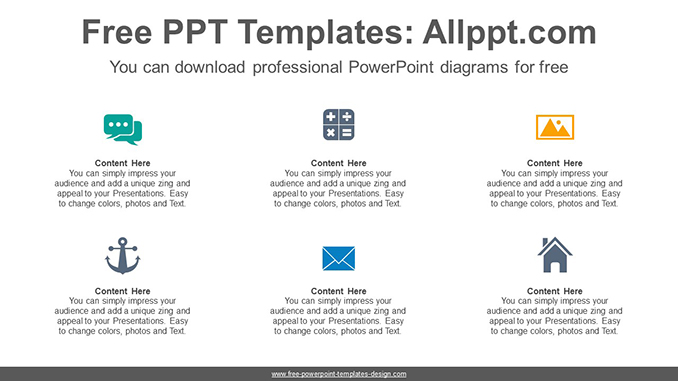 Simple Icon List Powerpoint Diagram Template