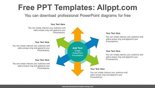 Six radial arrows PowerPoint Diagram Template-list image