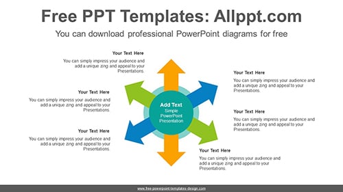 Six radial arrows PowerPoint Diagram Template-list image