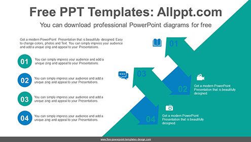 Slope symmetrical arrows PowerPoint Diagram Template-list image