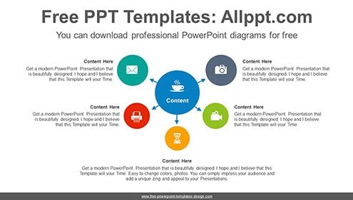Spread 5-circle PowerPoint Diagram Template-list image