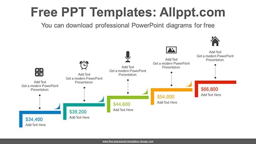 Stairway type thick line PowerPoint Diagram Template-list image