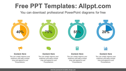 Stopwatch pie charts PowerPoint Diagram Template-list image