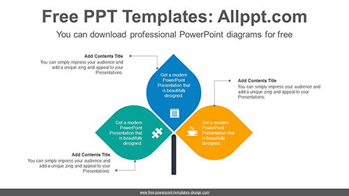 Three leaves PowerPoint Diagram Template-list image