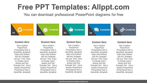 Triangle point text-boxes PowerPoint Diagram Template-list image
