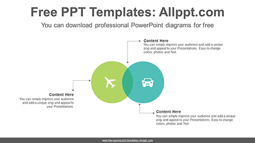 Two circle intersections PowerPoint Diagram Template-list image