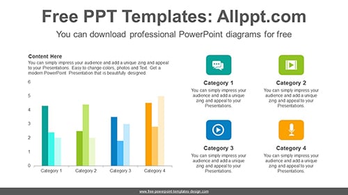 Vertical clustered bar chart PowerPoint Diagram Template-list image