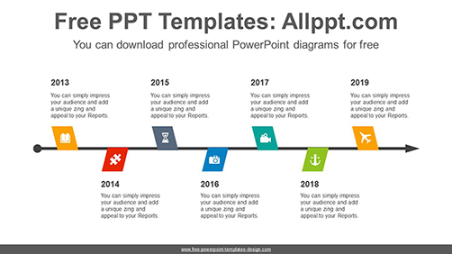 Zigzagged flags PowerPoint Diagram Template-list image