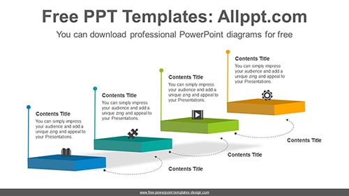 3D format stairs PowerPoint Diagram Template-list image