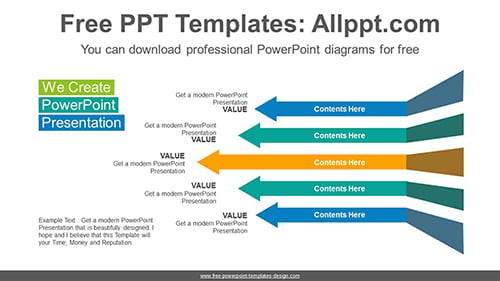 Bend arrows flow PowerPoint Diagram Template-list image