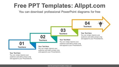 Cascading arrow ribbon PowerPoint Diagram Template-list image