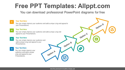 Clustered diagonal arrow PowerPoint Diagram Template-list image