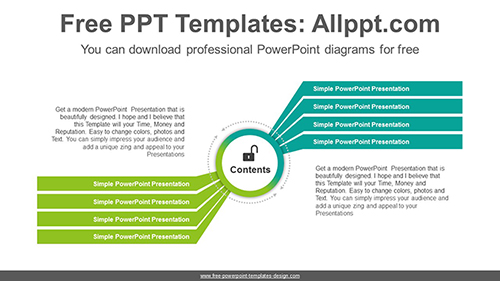 Diagonal bent banners PowerPoint Diagram Template-list image