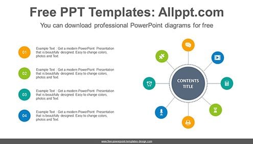 Eight radial circles PowerPoint Diagram Template-list image