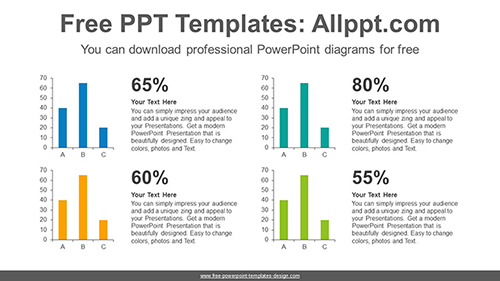 Four vertical bar chart PowerPoint Diagram Template-image