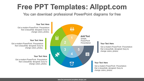 Radial doughnuts PowerPoint Diagram Template-list image