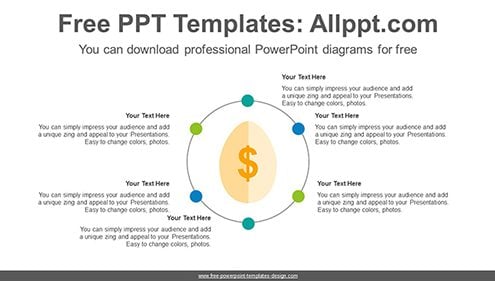 Radial gold egg PowerPoint Diagram Template-list image