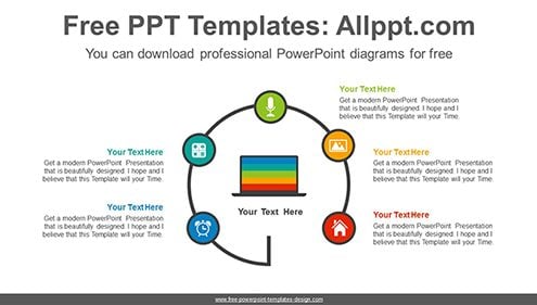 Radial laptop PowerPoint Diagram Template-list image