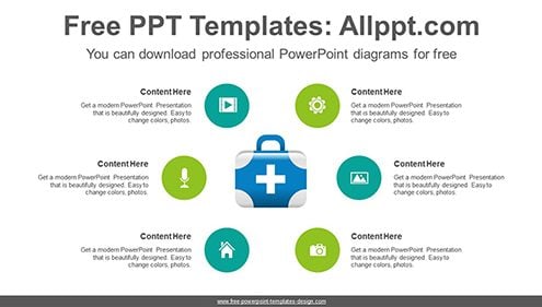 Radial medical box PowerPoint Diagram Template-list image