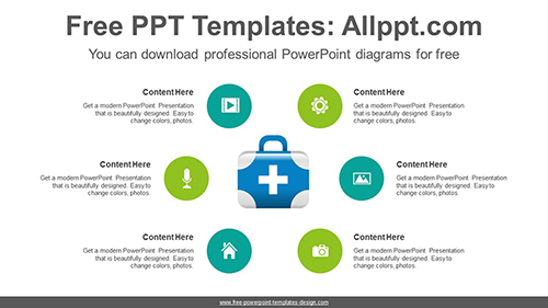 Radial medical box PowerPoint Diagram Template-list image