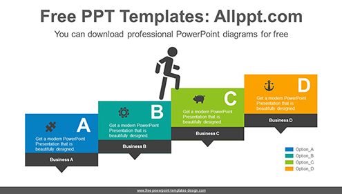 Rectangular banner stairs PowerPoint Diagram Template-list image