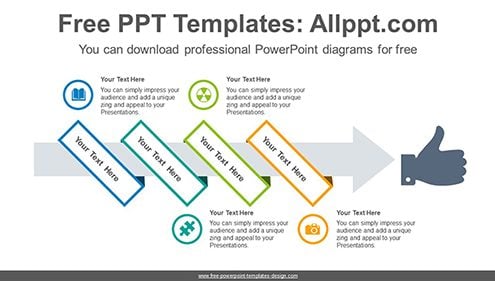 Ribbon wrapped arrow PowerPoint Diagram Template-list image