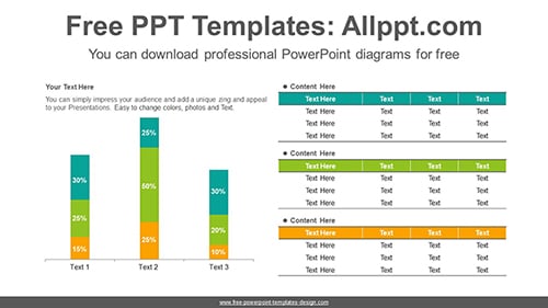 Stacked vertical bar chart PowerPoint Diagram Template-list image