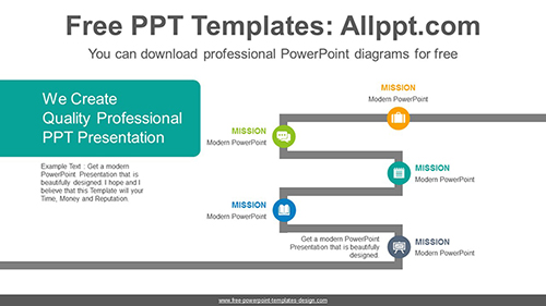 Thick line flow PowerPoint Diagram Template-list image