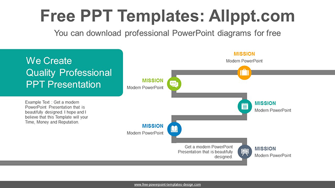 Thick line flow PowerPoint Diagram Template-post image