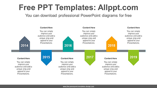 Zigzagged pentagon PowerPoint Diagram Template-list image