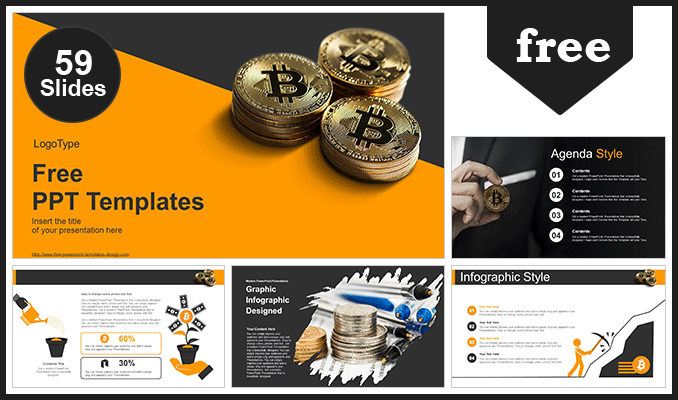 Free Golden Bitcoin Powerpoint Templates Fully And Easily Editable Shape Color