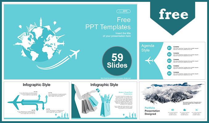 World Travel Concept PowerPoint Templates for Free. Fully and easily  editable shape color and size